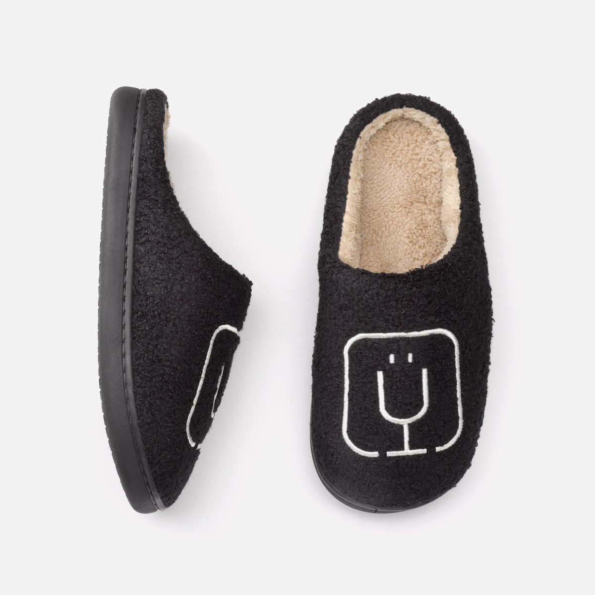 brumate-fuzzy-slippers-black-y6 apparel-slippers-above.png